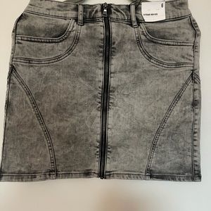 Grey denim highrise skirt